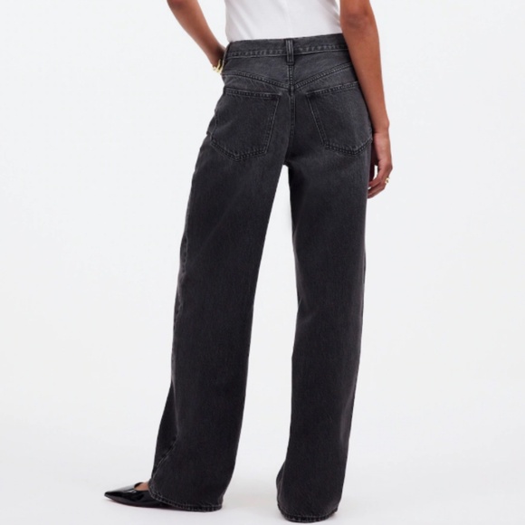 NWT Madewell Kingswood Wash/ Black  Petite Low-Slung Baggy Jeans SZ 25 - Picture 2 of 7